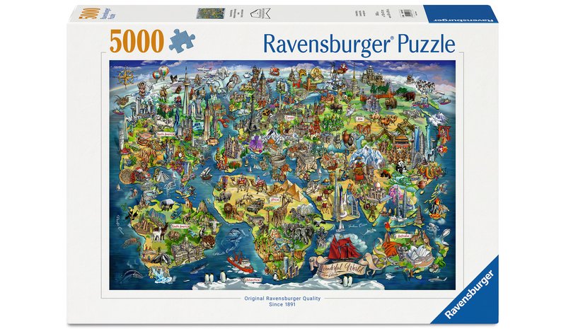 World Map Palapeli 5000 palaa Ravensburger