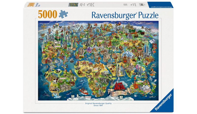 World Map Palapeli 5000 palaa Ravensburger