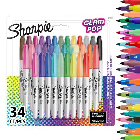 Sharpie Permanent Marker Fine Glam Pop 34-Blister