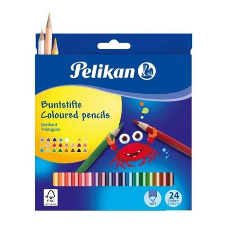 Pelikan 12 col.Pencils triangular.thin longBD24LN