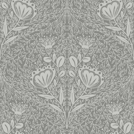 Floral Ogee in Grey - 1032501-05 Tapetti