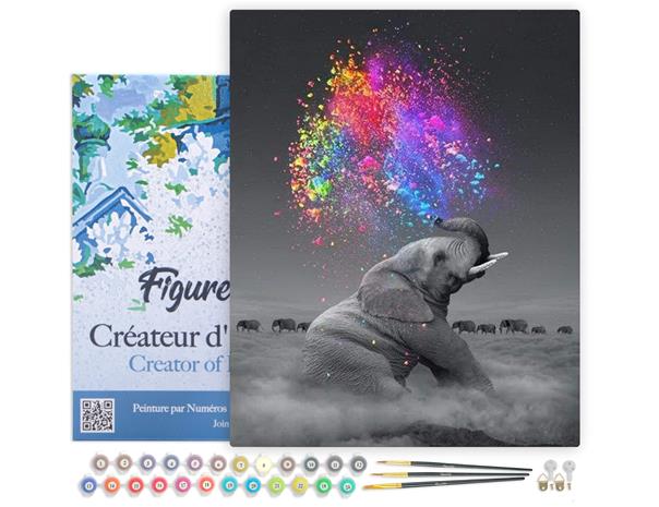 Figure'd Art Elephant Art colors numeromaalaus