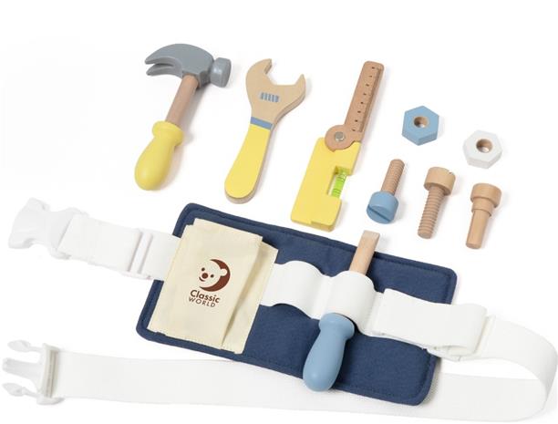 Classic World Wooden Tool Belt 10pcs.