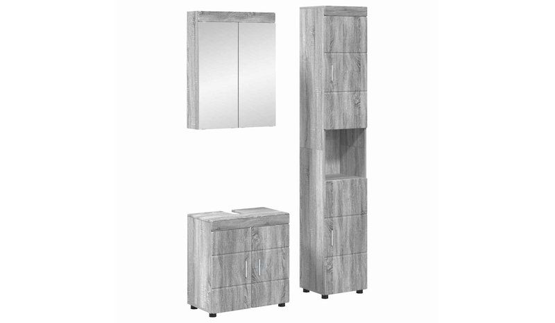 vidaXL Kylpyhuonekalustesetti TULUM 3 pcs Harmaa Sonoma