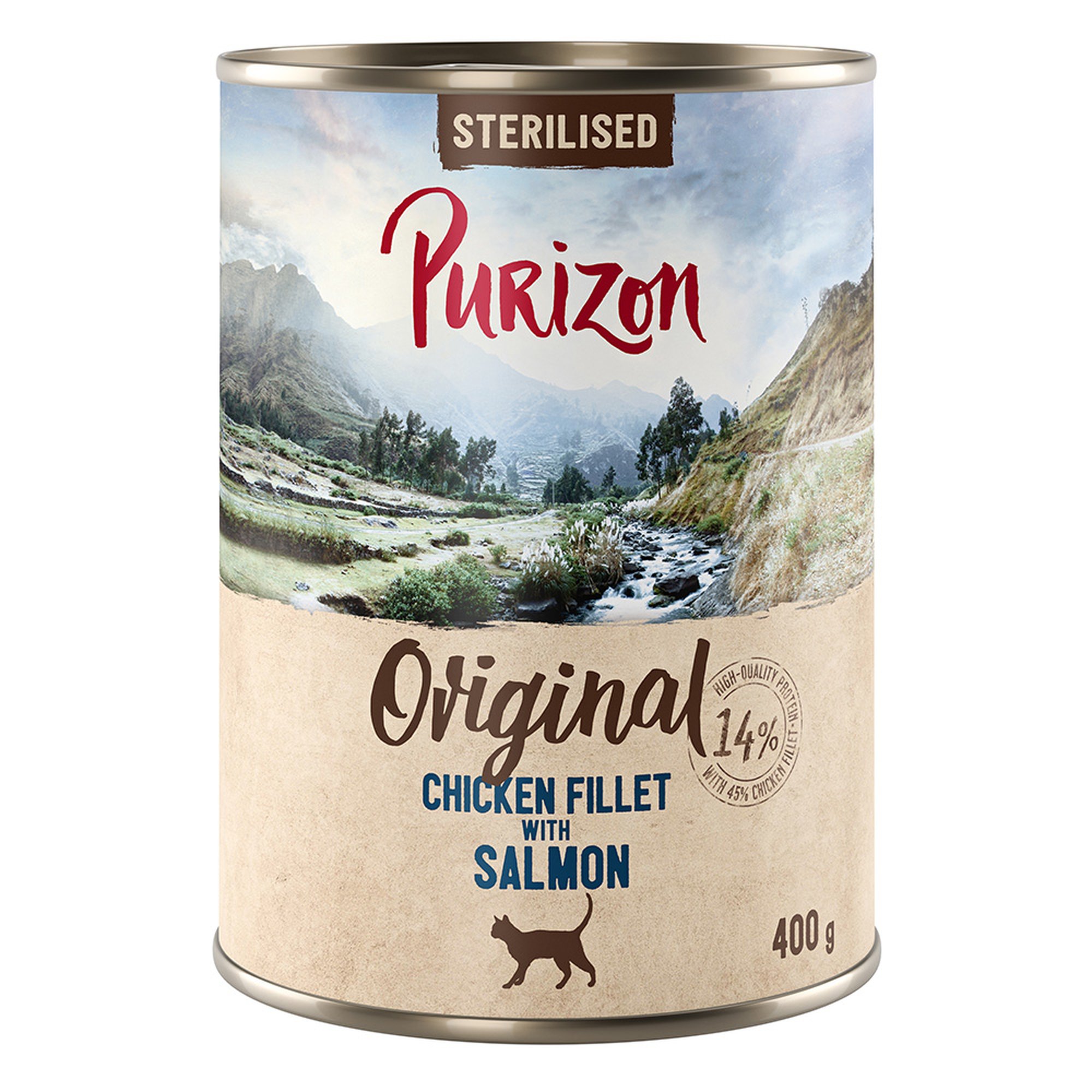 6x 400g Adult Sterilised kanafilee & lohi Purizon kissan märkäruoka