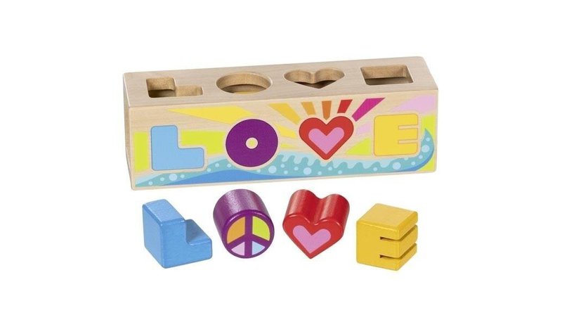 Goki Wooden Sorting Box Shape Sorter Love