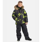 Huppa Poikinen talvisetti WINTER, lime pattern/ dark gray