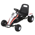 Gokart, poljettava polkuauto säädettävällä istuimella, jarrulla, poljinvoimalla, eteen- ja taaksepäin vaihdettava ajoneuvo, kantavuus jopa 35 kg, lapsille 3-6 vuotta, valkoinen