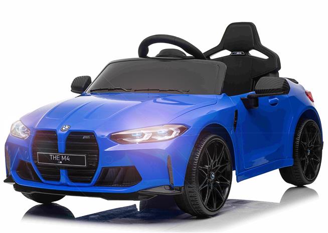BMW M4 Sähköauto lapsille 12V litium, sininen – kuva 1/1