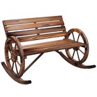 Outsunny puinen keinupenkki, keinupenkki käsinojalla, 2-paikkainen puutarhapenkki, puinen penkki puutarhaan, parvekkeelle, kuormitettavissa 240 kg asti, hiiltynyt