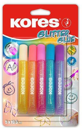 Kores – Basic Glitter Glue – 5 Pack (775001)