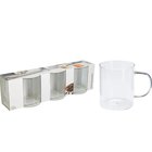 Lasisetti kahvi- ja teelasit kahvalla 3 kpl 400 ml borosilikaatti