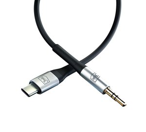 3mk AUX minijack 3.5 mm / USB-C cable - silver