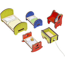 Micki Leksaker Bamse Dockhusmöbler Sovrum - Blue - ONE SIZE