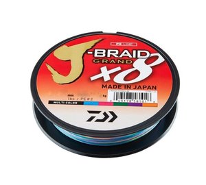 Punottu tamiili Daiwa J-Braid Grand Multicolor, 150 m