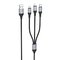 USB-kaapeli HOCO (X102) 3in1 Lightning+MicroUSB+USB-C musta 1m – kuva 1