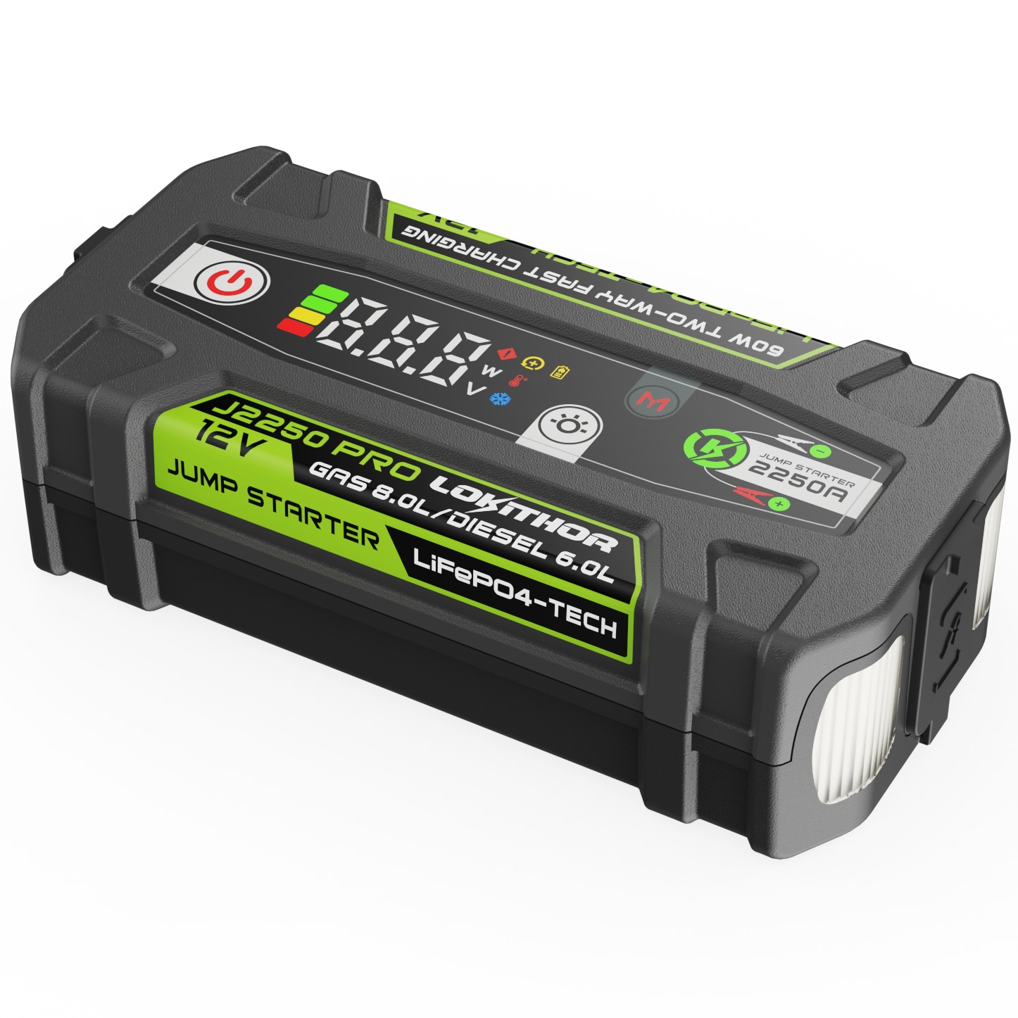 Lokithor J2250 Pro 12 V 51,2 Wh 3000 A LiFePo4 apukäynnistin / virtapankki