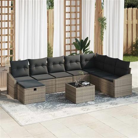 vidaXL Sohvasetti tyynyllä 8 pcs polyrottinki