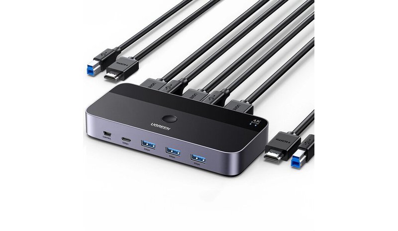Monipuolinen HDMI/USB-Kytkin, musta – kuva 1/3