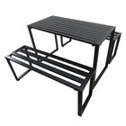 Outsunny ulkokalustesarja 3-osainen sohva puutarhasarja 1 x pöytä 2 x penkki metallia musta 110 x 55 x 70 cm