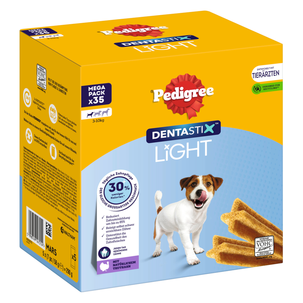 70kpl Dentastix Light hammashoitoherkut pienille koirille (5â€“10kg) Pedigree
