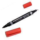 Staedtler Lumocolor Duo, Punainen, Ohut/Pyöreä pää, musta, Punainen, 1,5 mm, Universaali, 1 kpl (348-2)