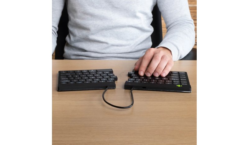 R-Go Split Break -ergonominen näppäimistö, musta – kuva 1/2