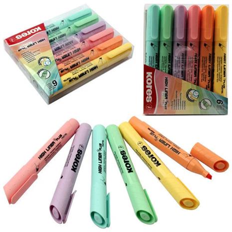 Kores - Highlighter - Pastel - 6-pack (736060)