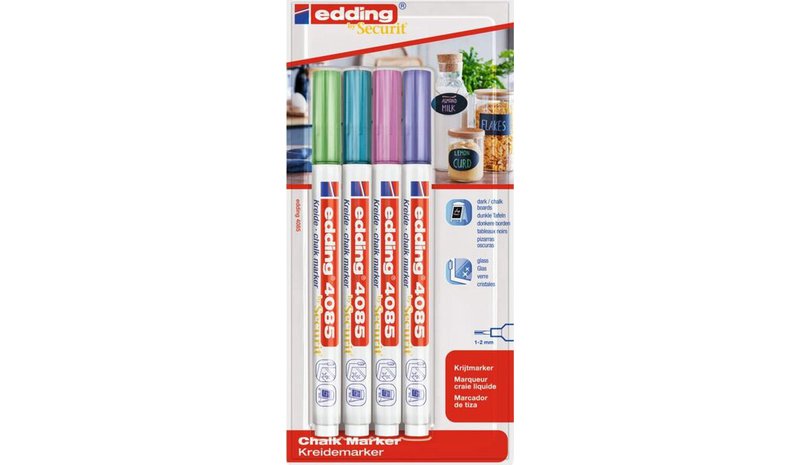 Edding 4085 värikynämerkit, 4 metallisävyä, 1-2mm