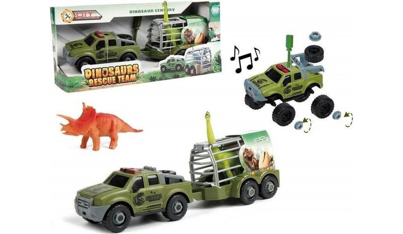 Rakennusjeeppisarja dinosauruksella lapsille – kuva 1/1