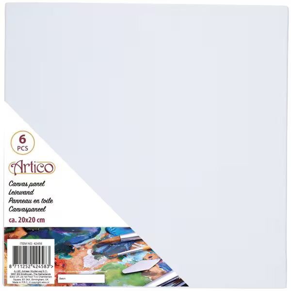 ARTICO canvaspaneelit 20 x 20 cm – kangaspaneelit maalaamiseen – 6 kpl
