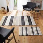 Boho-tyylinen puuvillamatto 60x90 cm, beige ja musta