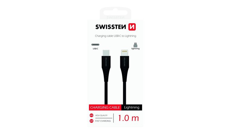 Swissten Basic Universal Quick Charge, USB-C, Lightning, 1 m – kuva 1/1