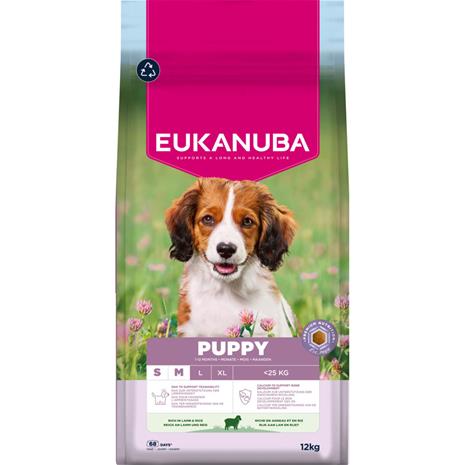 Eukanuba Dog Puppy & Junior Small/Medium Breed Lamb & Rice Blue 12 kg