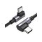 Kulmamallinen USB-C-kaapeli, 100W, 1m, musta – kuva 1