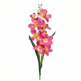 Tekokukka - Orkidea lehdellä, fuksia/keltainen, 51 cm