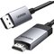 DisplayPort-HDMI-kaapeli, 1m, harmaa – kuva 1