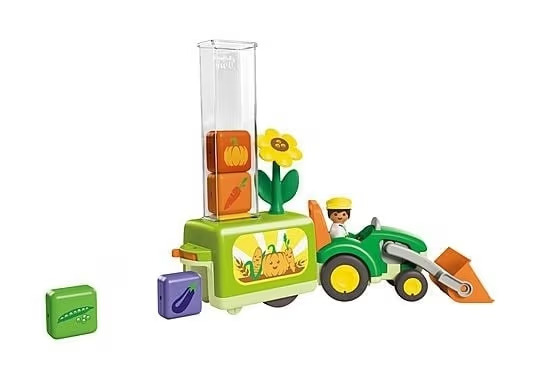 Playmobil - Junior: Tractor with Load and Drop Planter (71773)