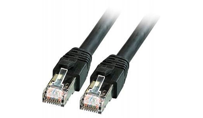 Patchcord Sf/utp Cat.5e 3m suojattu musta – kuva 1/1