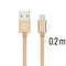 Swissten Textile Universal Quick Charge 3.1 USB-C Data and Charging Cable 20 cm Gold – kuva 1