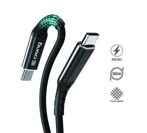 CRONG Armor Link - 60W PD 3A USB-C to USB-C Cable 150cm (Black)