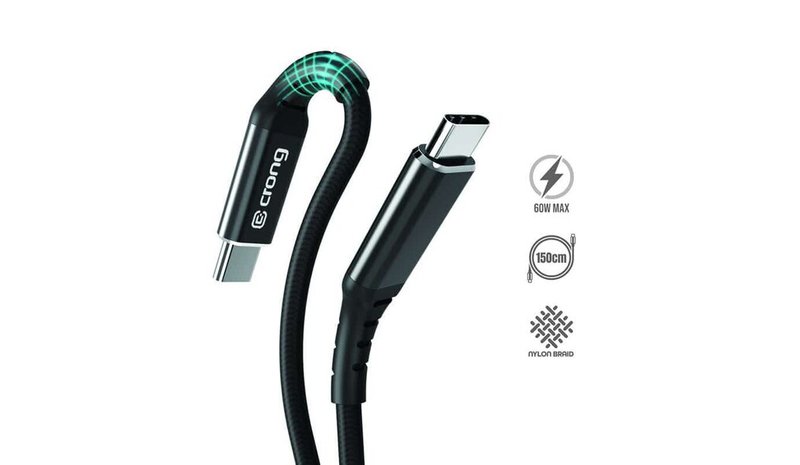 CRONG Armor Link - 60W PD 3A USB-C to USB-C Cable 150cm (Black)