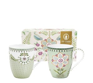 Pip Studio - Lilly & Lotus Muki 36,5 cl 2 kpl Vaaleanvihreä