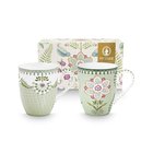 Pip Studio - Lilly & Lotus Muki 36,5 cl 2 kpl Vaaleanvihreä