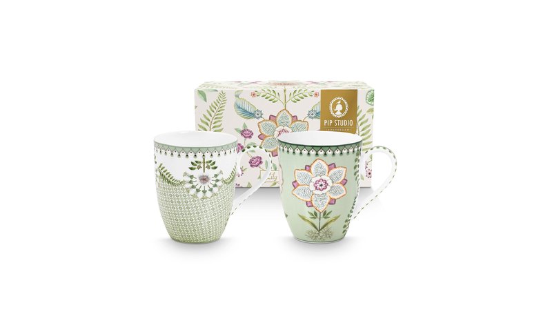 Pip Studio - Lilly & Lotus Muki 36,5 cl 2 kpl Vaaleanvihreä