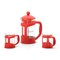 Bialetti-pressopannusetti, 2 mukia, punainen – kuva 1