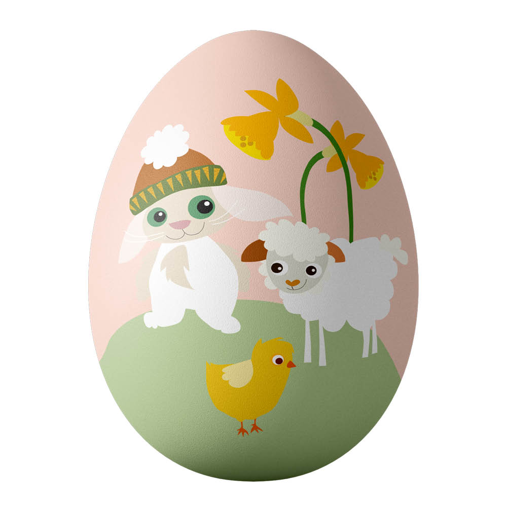 Blafre - Pääsiäismuna 15 cm Pupu ja lammas
