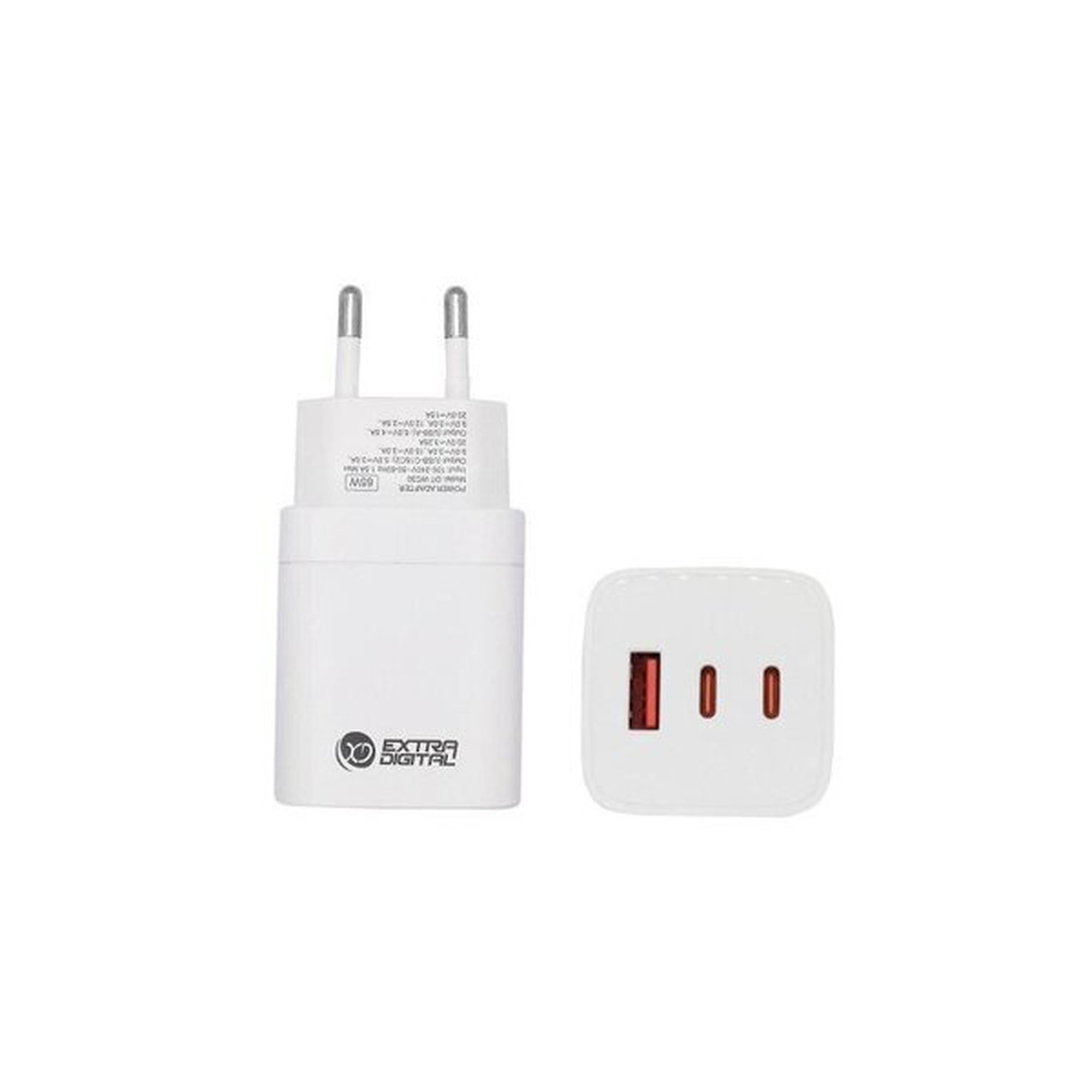 EXTRA DIGITAL Charger GaN 2x USB Type C 65W PPS