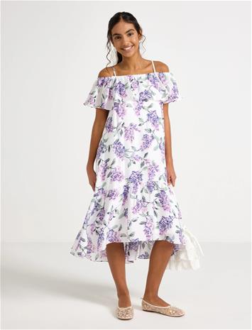 Lindex Dress With Flounces - Blue - 164