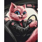 Numeromaalaus 40x50 cm, Kissa autoilija, Twoje-hobby, GX53805